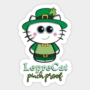 Saint Patrick’s Day Pinch Proof - LepreCat Sticker